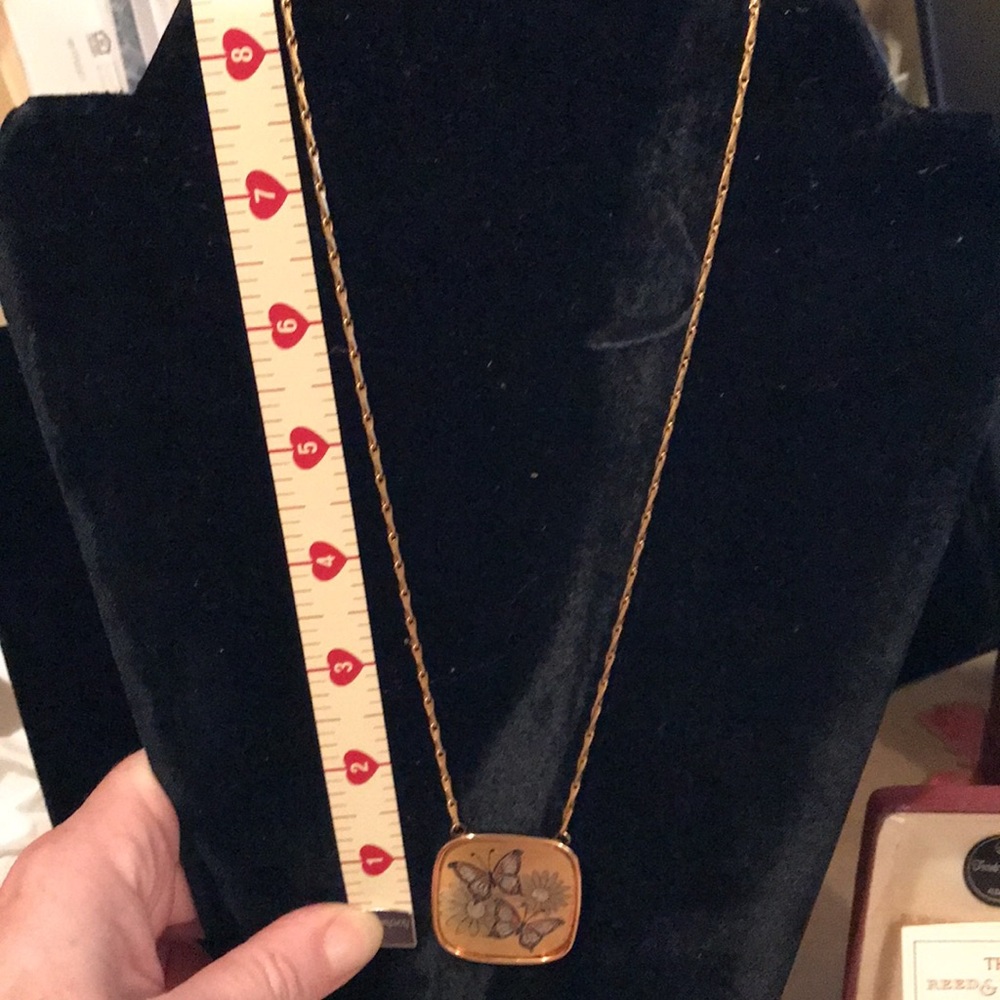 Vintage Reed & Barton Damascene butterfly pendant necklace - Picture 8 of 11